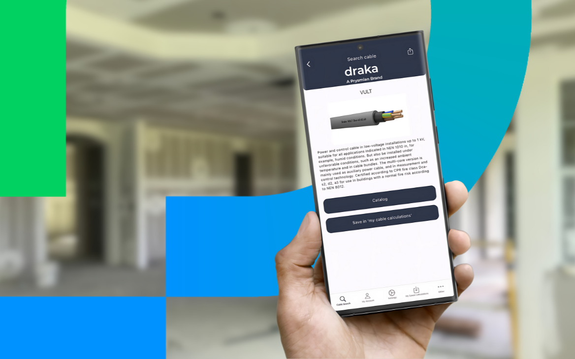 Draka CableApp mobiele telefoon