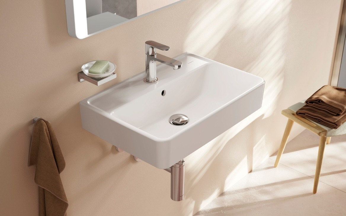 hansgrohe Xilesa E meubels, Xanuia Q wastafels en Rebris kranen