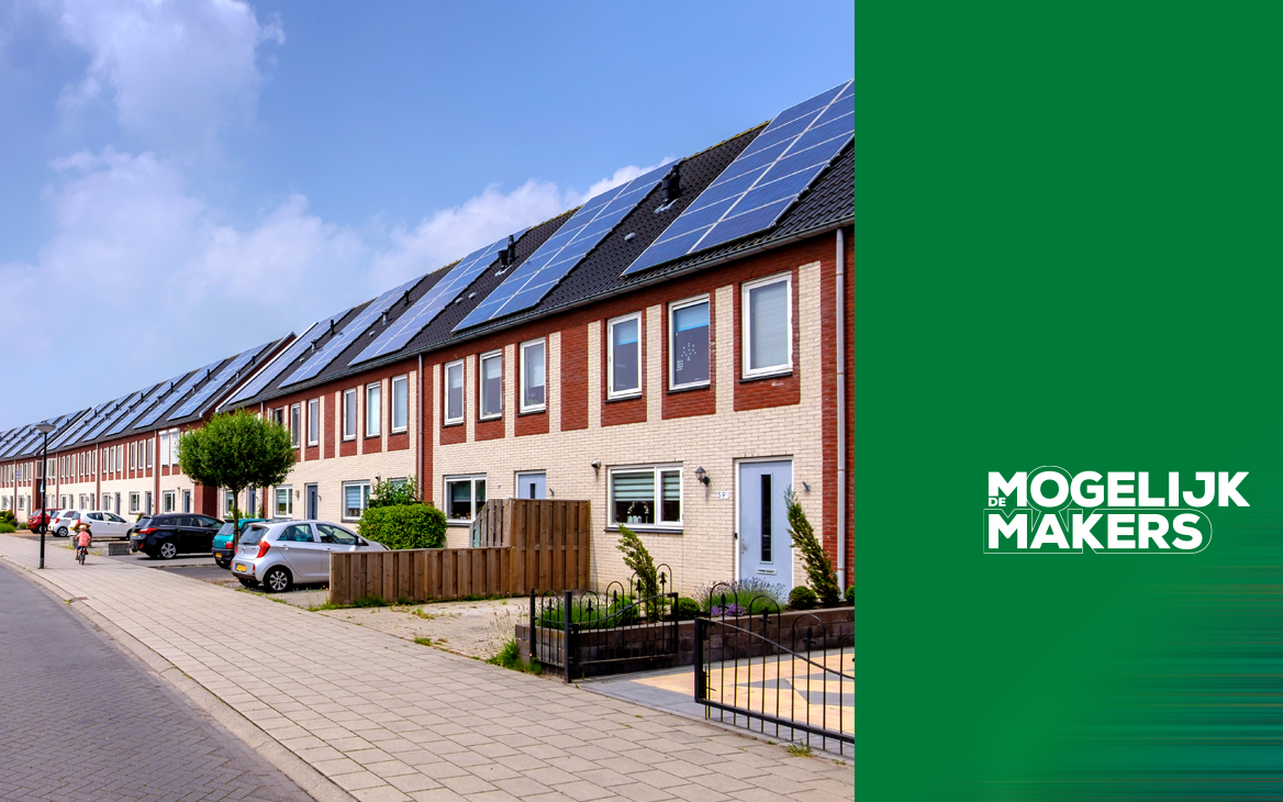 Zonnepanelen op een schuin dak